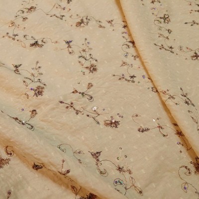 Ткань Батист вышивка (бежевый)